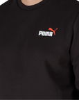 Puma felpa girocollo da uomo com logo piccolo 684799-01 nero