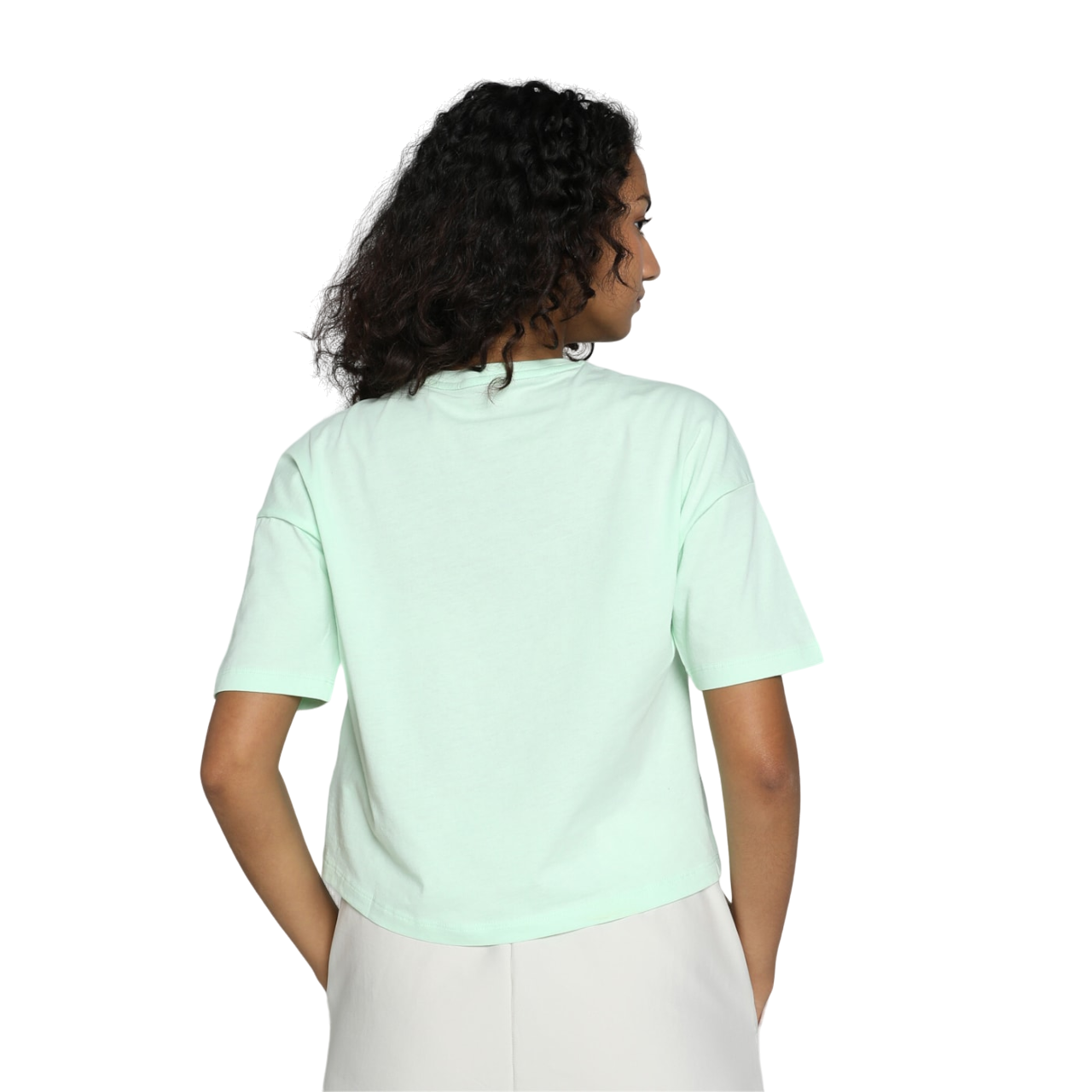 Puma maglietta manica corta da donna ESS Cropped Logo 586866 88 verde menta