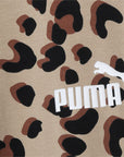 Puma pantalone aderente in cotone elasticizzato da ragazza Ess Animal 679415-83 tortora