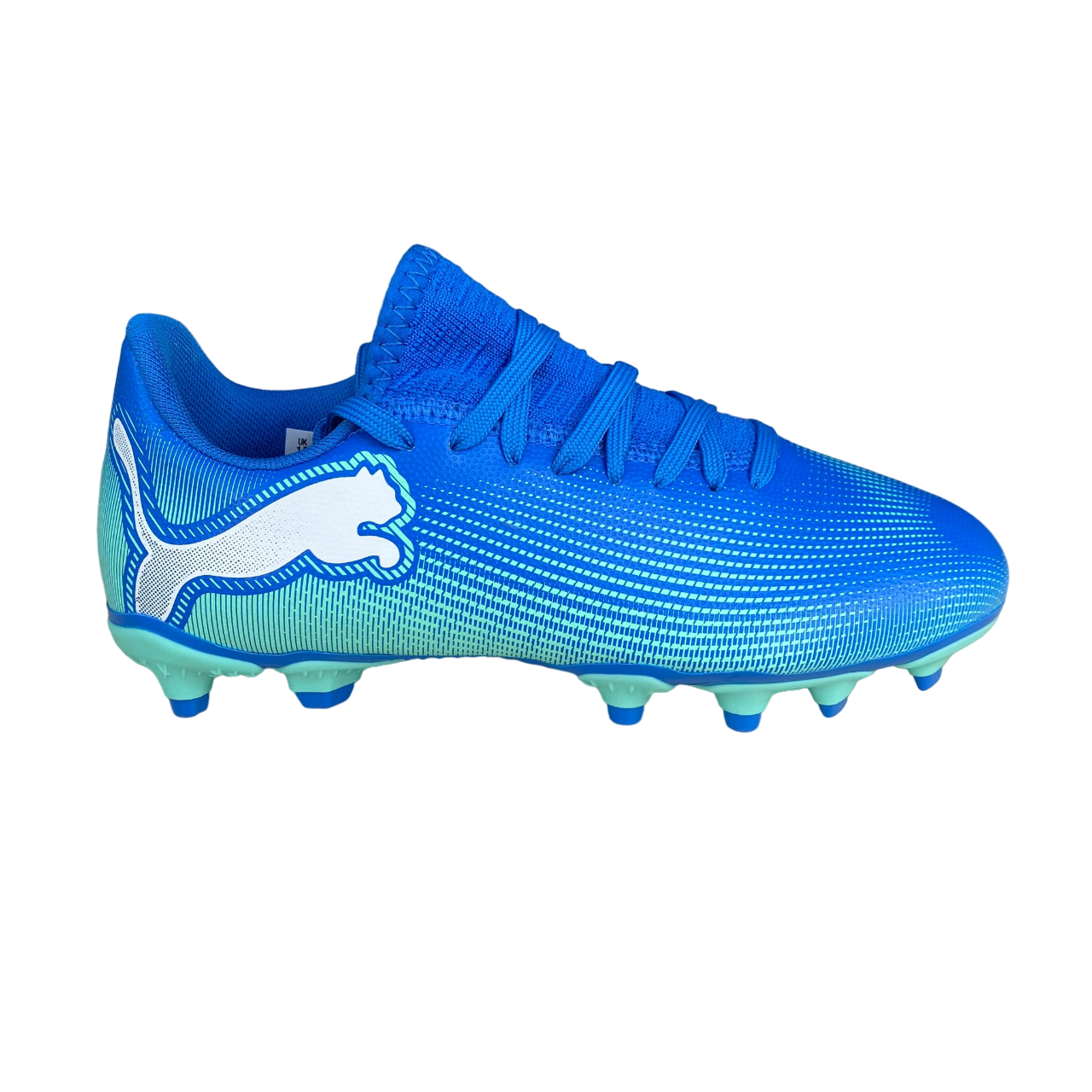 Puma scarpa da calcio ragazzo Future 7 Play FG/AG 107949-01 blu azzurro-menta