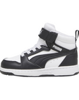 Puma scarpa da ginnastica alta da bambino Rebound V6 Mid 396542-01 bianco-nero