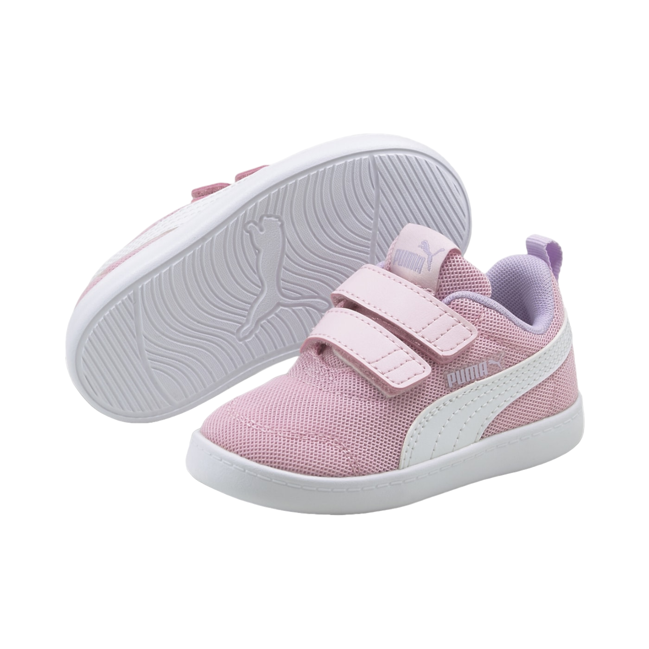 Puma scarpa da ginnastica con strappo da bambino Courtflex v2 Mesh V 371759-08 rosa-bianco