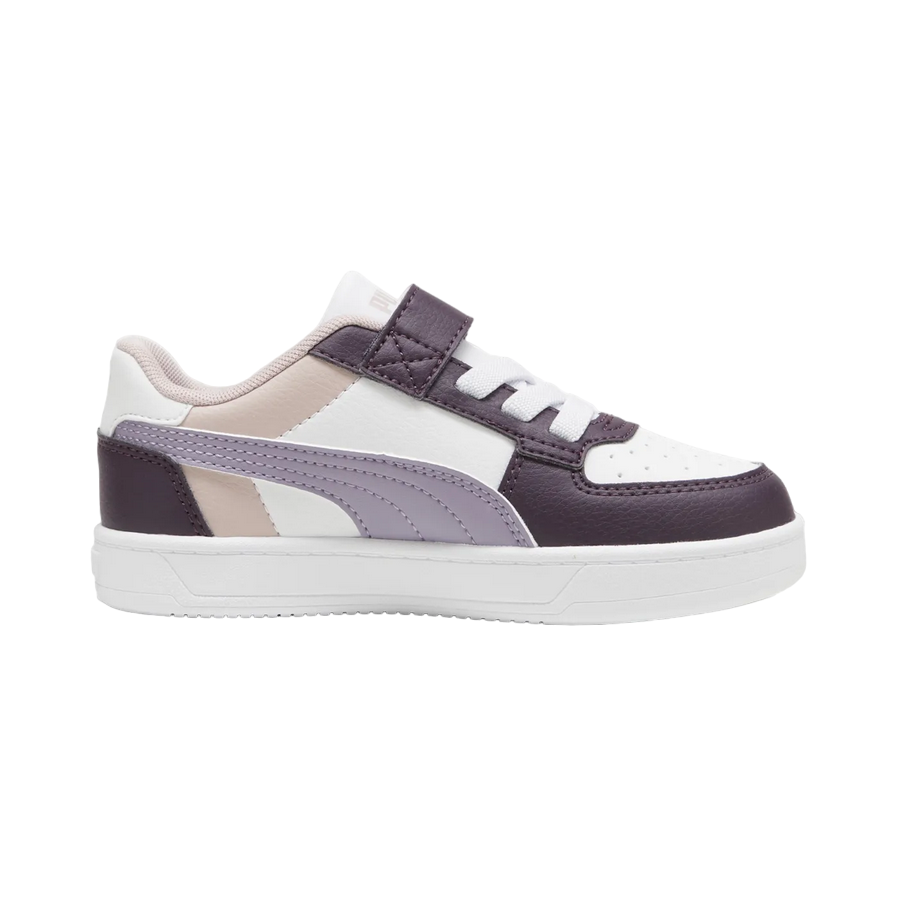 Puma scarpa sneaker da bambina con laccio elastico e velcro Caven 2.2 Block 394462-11 prugna-bianco