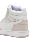 Puma scarpa sneakers alta da ragazza Rebound V6 393831-20 malva-bianco