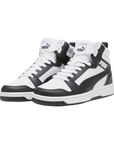 Puma scarpa sneakers alta da ragazzi Rebound V6 393831-01 bianco-nero