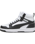 Puma scarpa sneakers alta da ragazzi Rebound V6 393831-01 bianco-nero