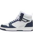 Puma scarpa sneakers alta da ragazzi Rebound V6 393831-17 blu-bianco