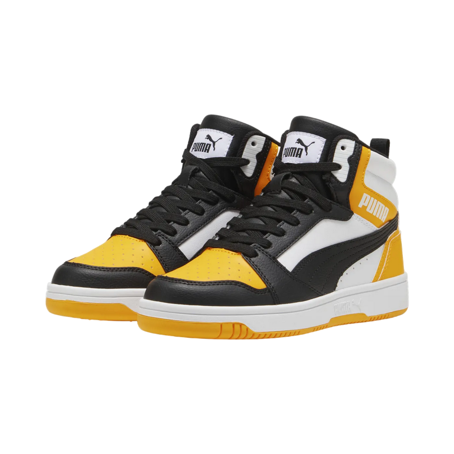 Puma scarpa sneakers alta da ragazzi Rebound V6 393831-19 giallo-bianco-nero