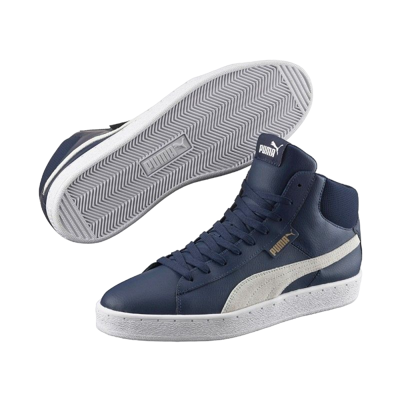 Puma scarpa sneakers alta in pelle da uomo 1948 Mid L 359169 04 blu bianco