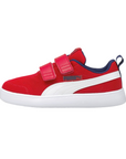 Puma scarpa sneakers da bambino con strappo in mesh traspirante Courtflex 371758 06 rosso bianco
