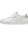 Puma scarpa sneakers da donna Carine 2.0 GirlPower 395095-01 bianco-argento