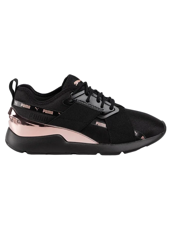 Puma scarpa sneakers da donna Muse X-2 Metallic 370838 01 nero