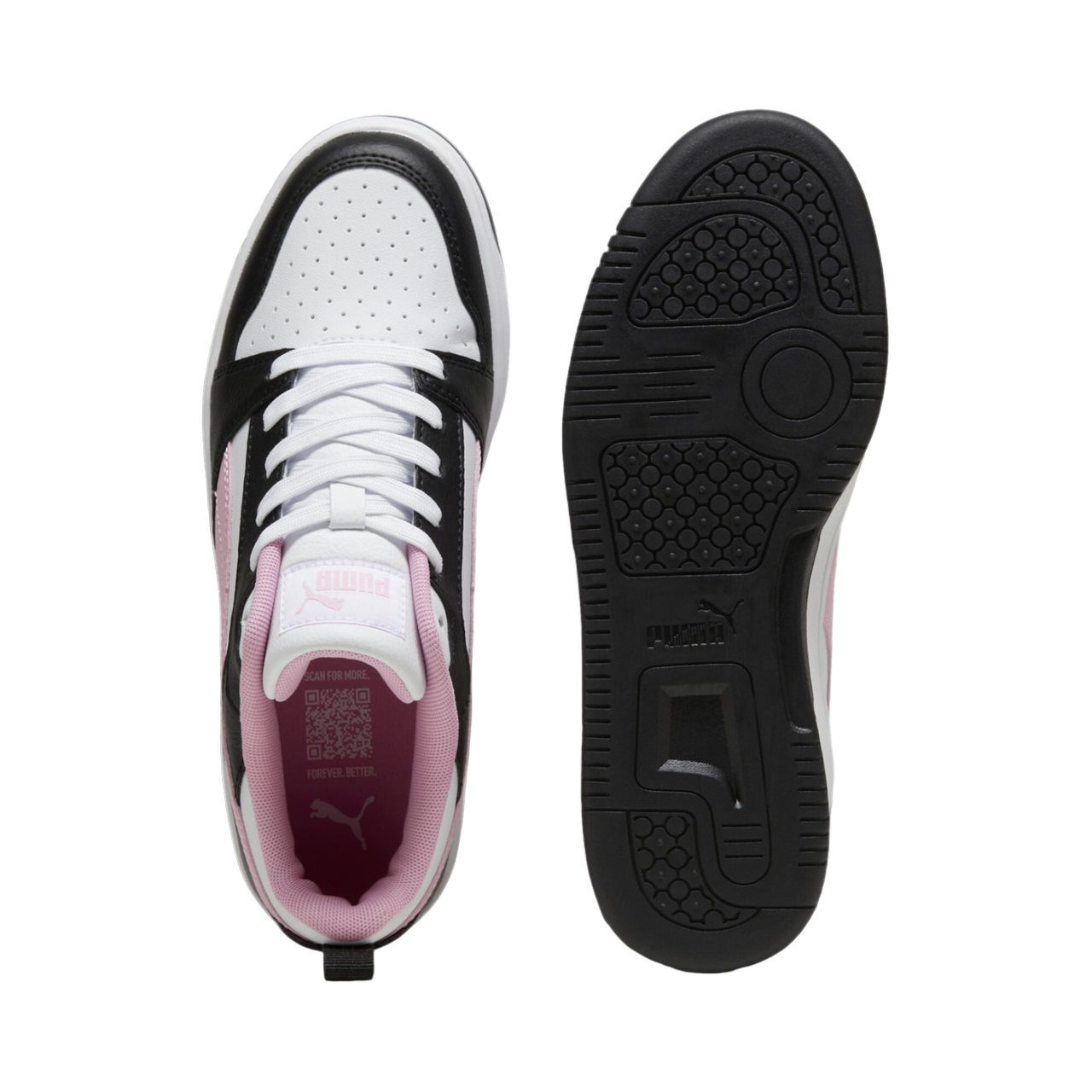 Puma scarpa sneakers da donna Rebound v6 Low 392328-19 bianco-nero-rosa