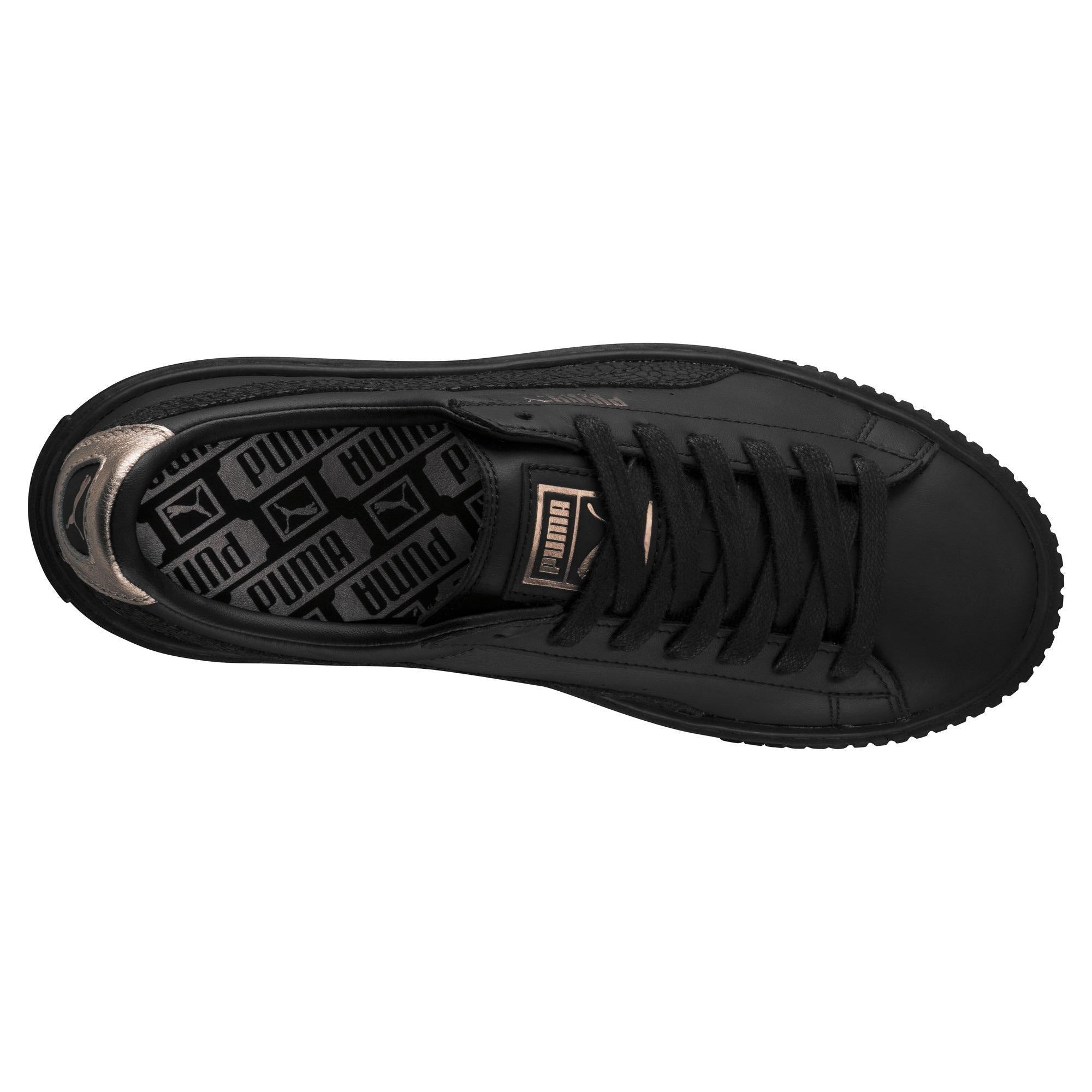 Puma scarpa sneakers da donna con zeppa Basket Euphoria RG 366814 01 nero