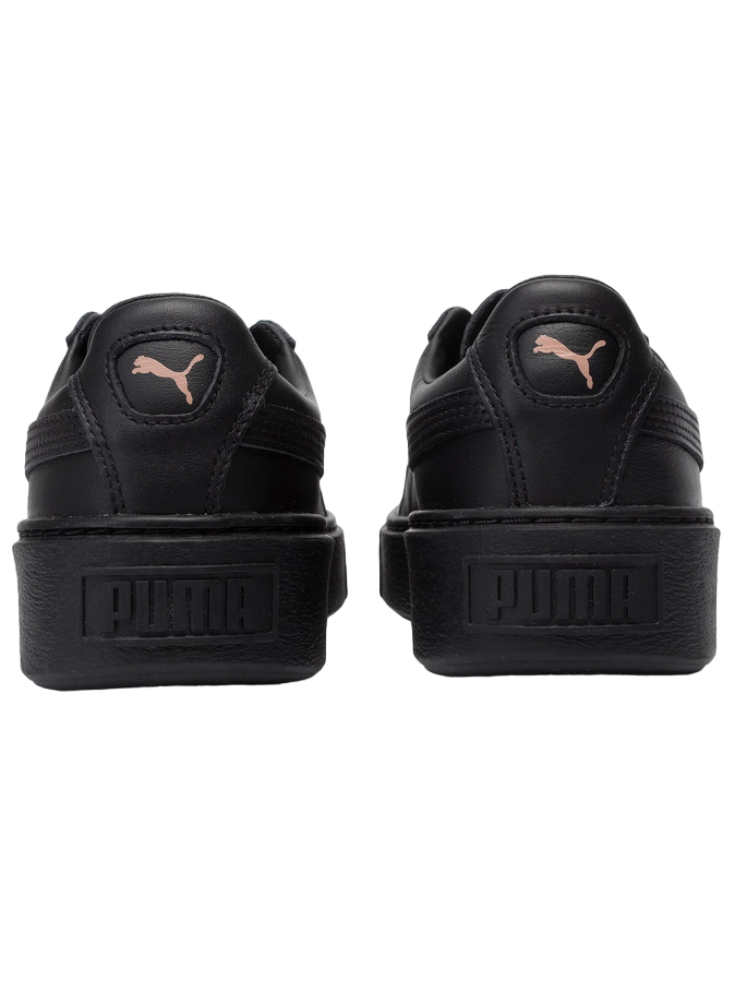 Puma scarpa sneakers da donna con zeppa Basket Platform Metallic 366169 02 nero rosa oro