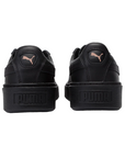 Puma scarpa sneakers da donna con zeppa Basket Platform Metallic 366169 02 nero rosa oro