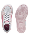 Puma scarpa sneakers da ragazza Rebound v6 396742-08 bianco-rosa