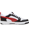 Puma scarpa sneakers da ragazzi Rebound v6 393833-04 bianco-nero-rosso