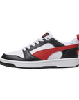 Puma scarpa sneakers da ragazzi Rebound v6 393833-04 bianco-nero-rosso