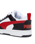 Puma scarpa sneakers da ragazzi Rebound v6 393833-04 bianco-nero-rosso
