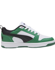Puma scarpa sneakers da ragazzi Rebound v6 393833-05 bianco-nero-verde