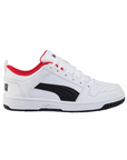 Puma scarpa sneakers da uomo Rebound Lay Up Lo 369866 01 bianco nero rosso