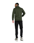 Puma tuta da uomo in cotone con cerniera Clean Sweat Suit FL 585841-70 verde oliva-nero