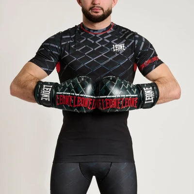 Leone RASHGUARD MANICHE CORTE UOMO MMA CAGE AB971 grigio