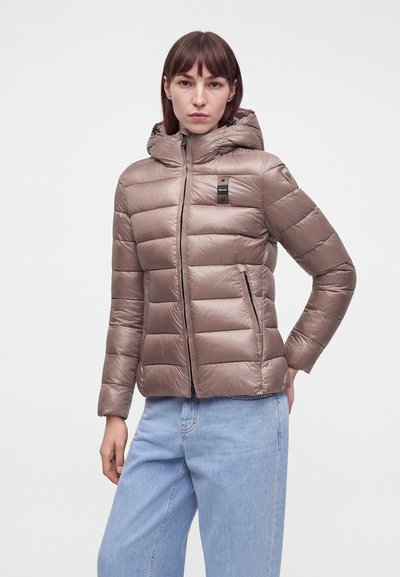 Blauer Piumino corto da donna con cappuccio Charme 26WBLDC03037-006047 30CGR nocciola