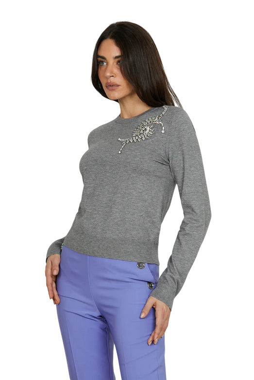 RELISH Maglia Cretas Pietre RDA2502605010 Grigio Donna particolari