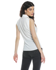 Relish Blusa RUWAYD mezza manica aletta scollo incrocio con pieghe più applicazioni spalle RDP2403009025 latte