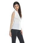 Relish Blusa RUWAYD mezza manica aletta scollo incrocio con pieghe più applicazioni spalle RDP2403009025 latte