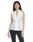 Relish Blusa RUWAYD mezza manica aletta scollo incrocio con pieghe più applicazioni spalle RDP2403009025 latte