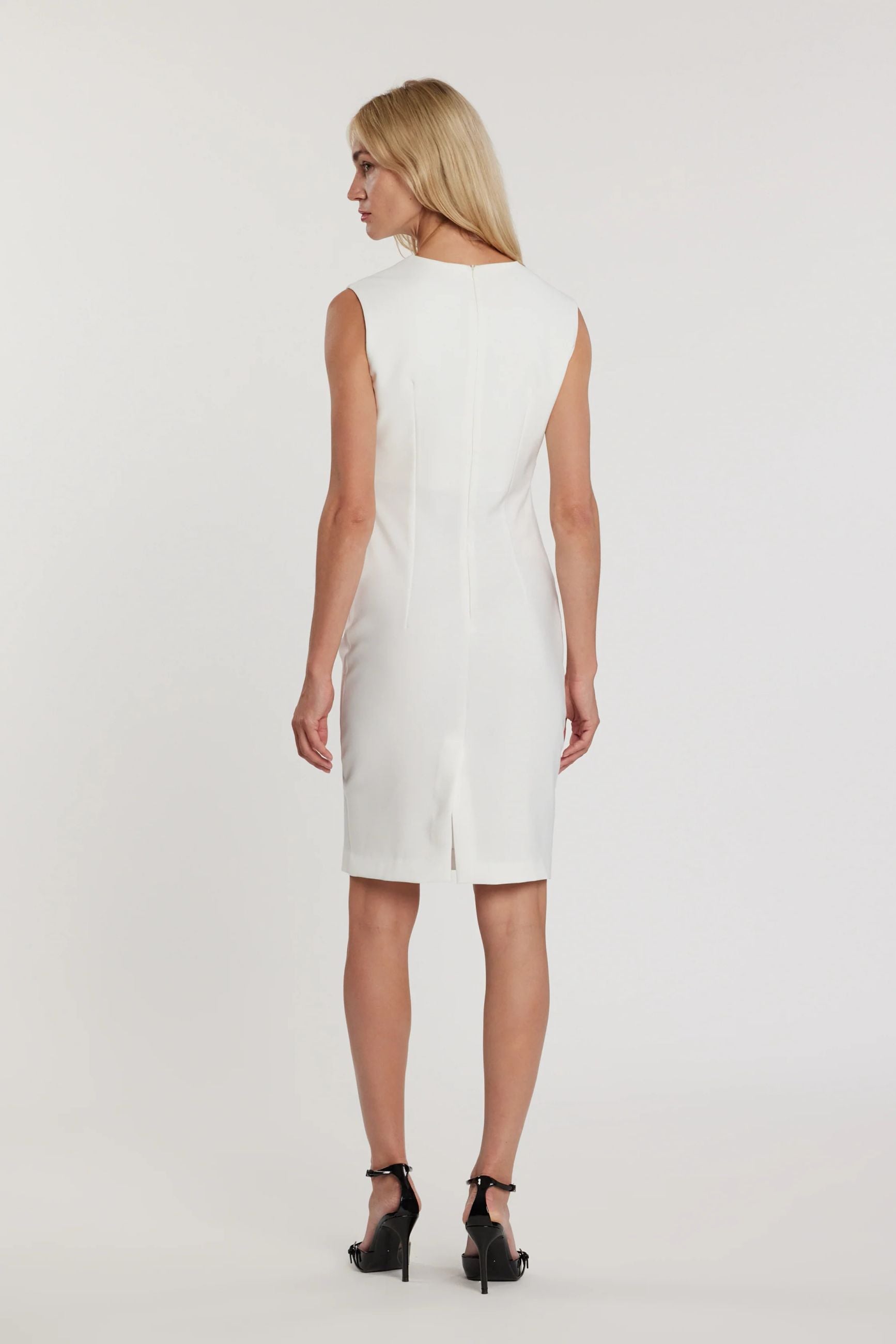 Relish Abito ANTONIN midi smanicato tubino con pieghe sul fianco RDP2609006040 milk