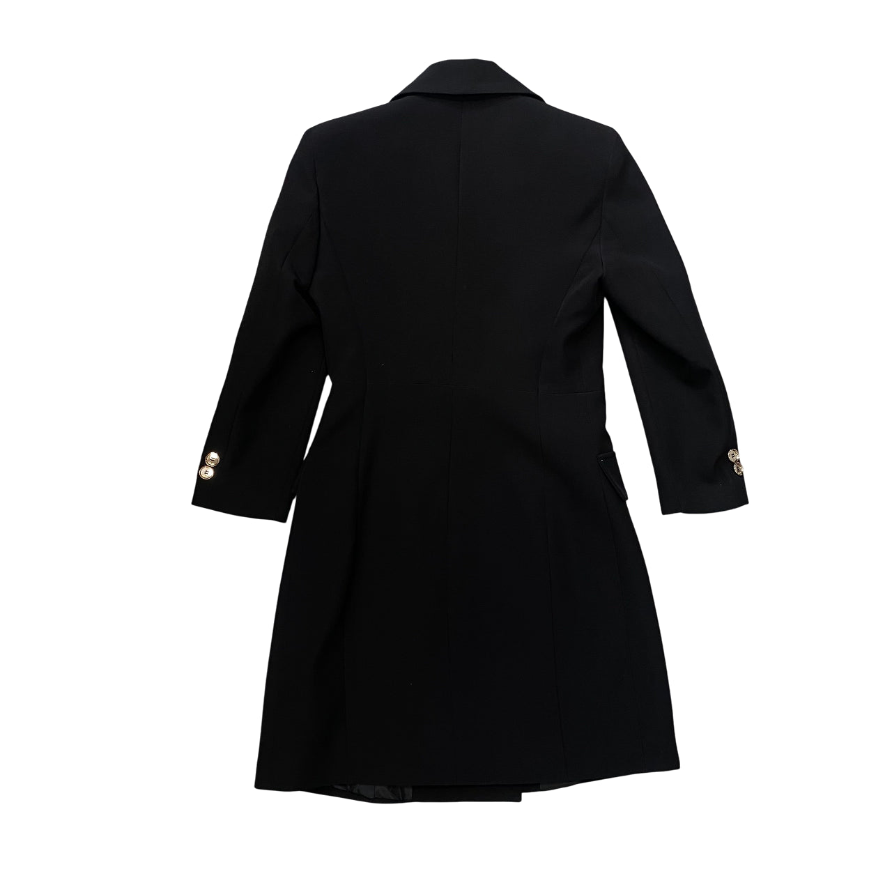 Relish – Abito Donna CRUZ Corto M.7/8 Effetto Giacca Doppiopetto con Revers e Tasche RDA2509006001 Nero | Eleganza Sartoriale, Struttura Femminile e Versatilità Made In Italy - retro