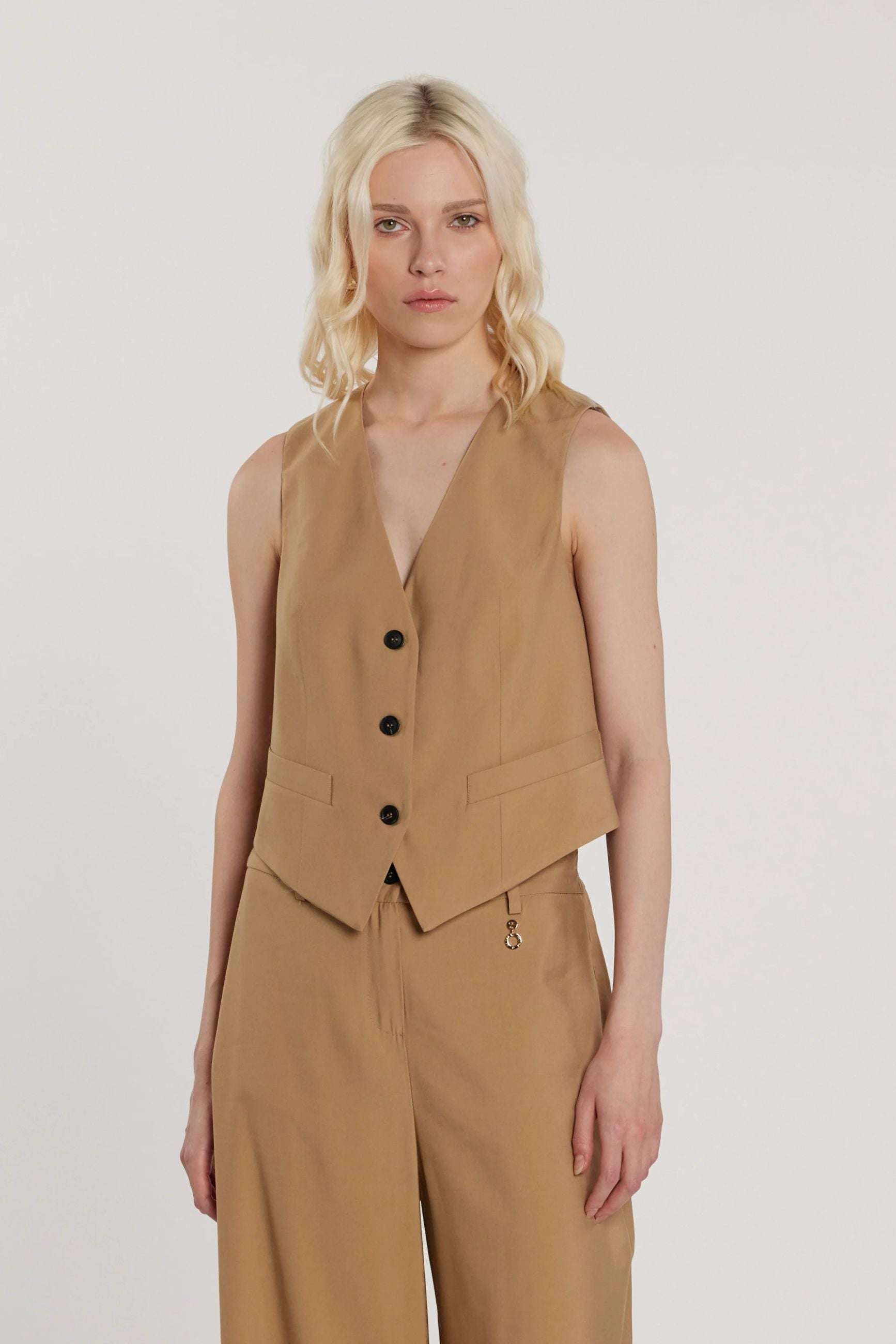 Relish Gilet DANIELI_P tre bottoni più tasche filetto RDP2605303033 tannin