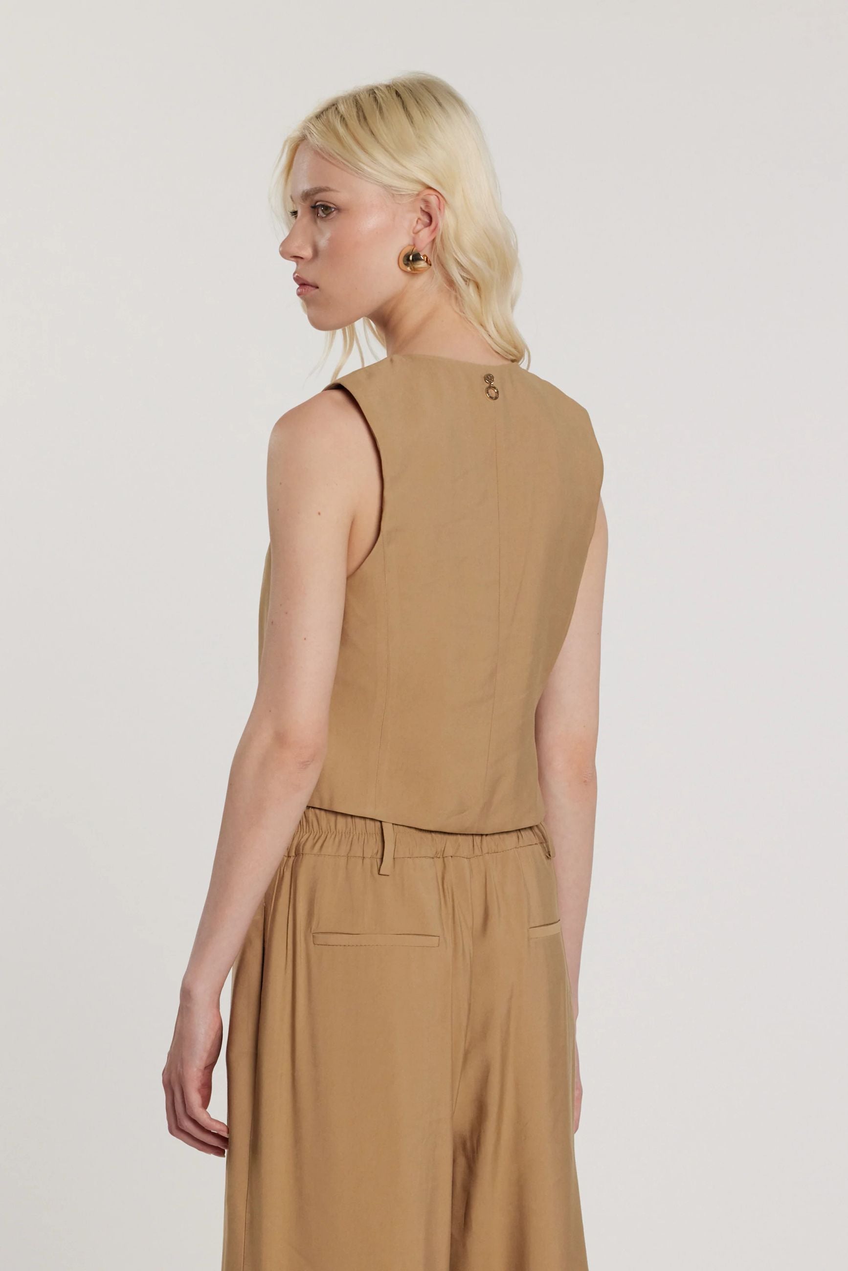 Relish Gilet DANIELI_P tre bottoni più tasche filetto RDP2605303033 tannin 2