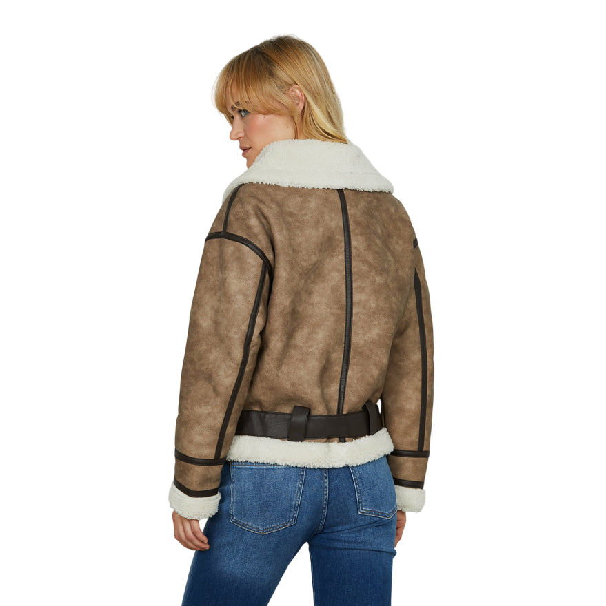 Relish – Montone PLUGH Manica Lunga con Pelliccetta e Dettagli in Ecopelle RDA2505005026 Castoro | Calore, Comfort e Stile Grintoso per l’Inverno - retro