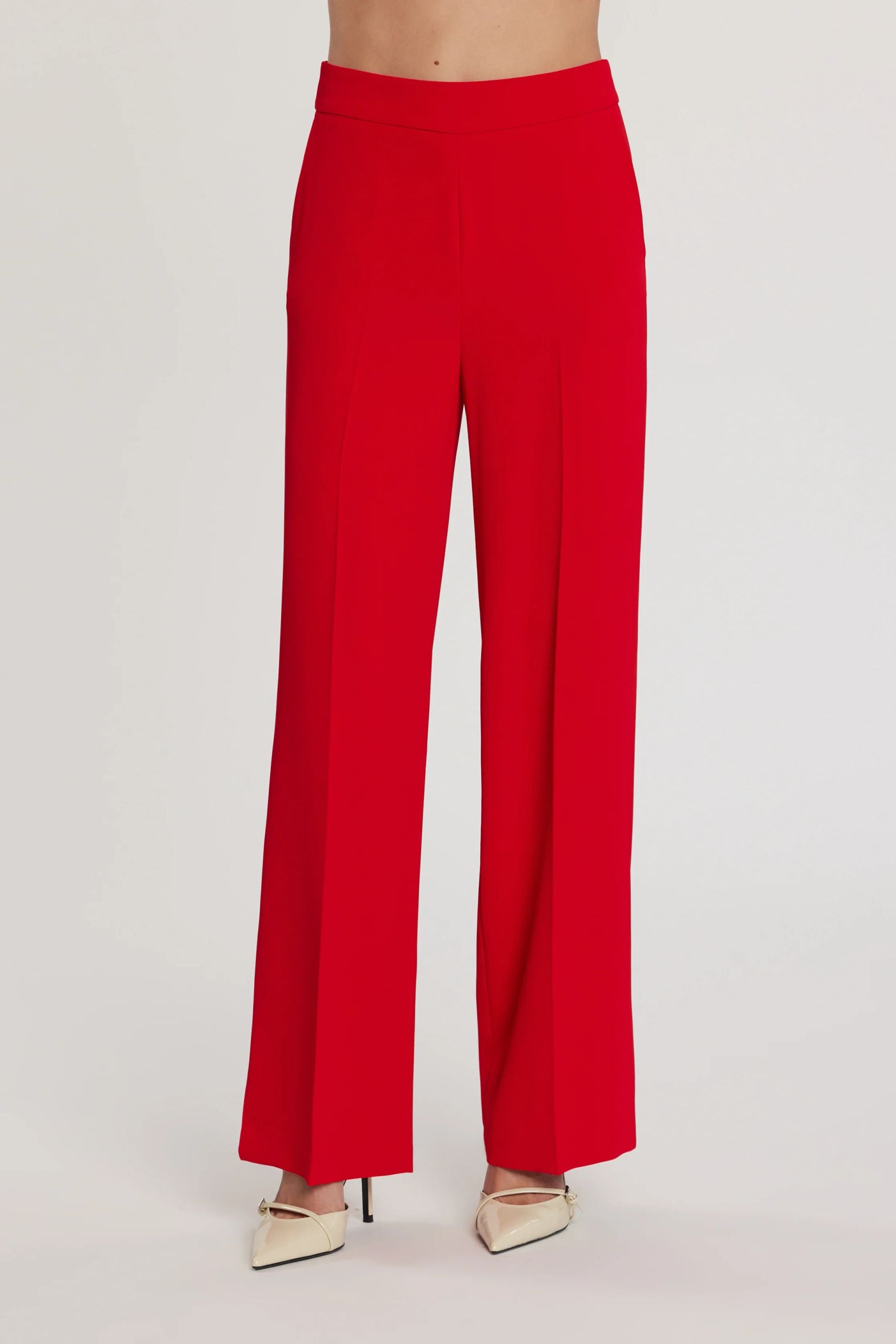 Relish Pantalone LALIM vita alta palazzo con tasche francesi RDP2607006025 Rosso