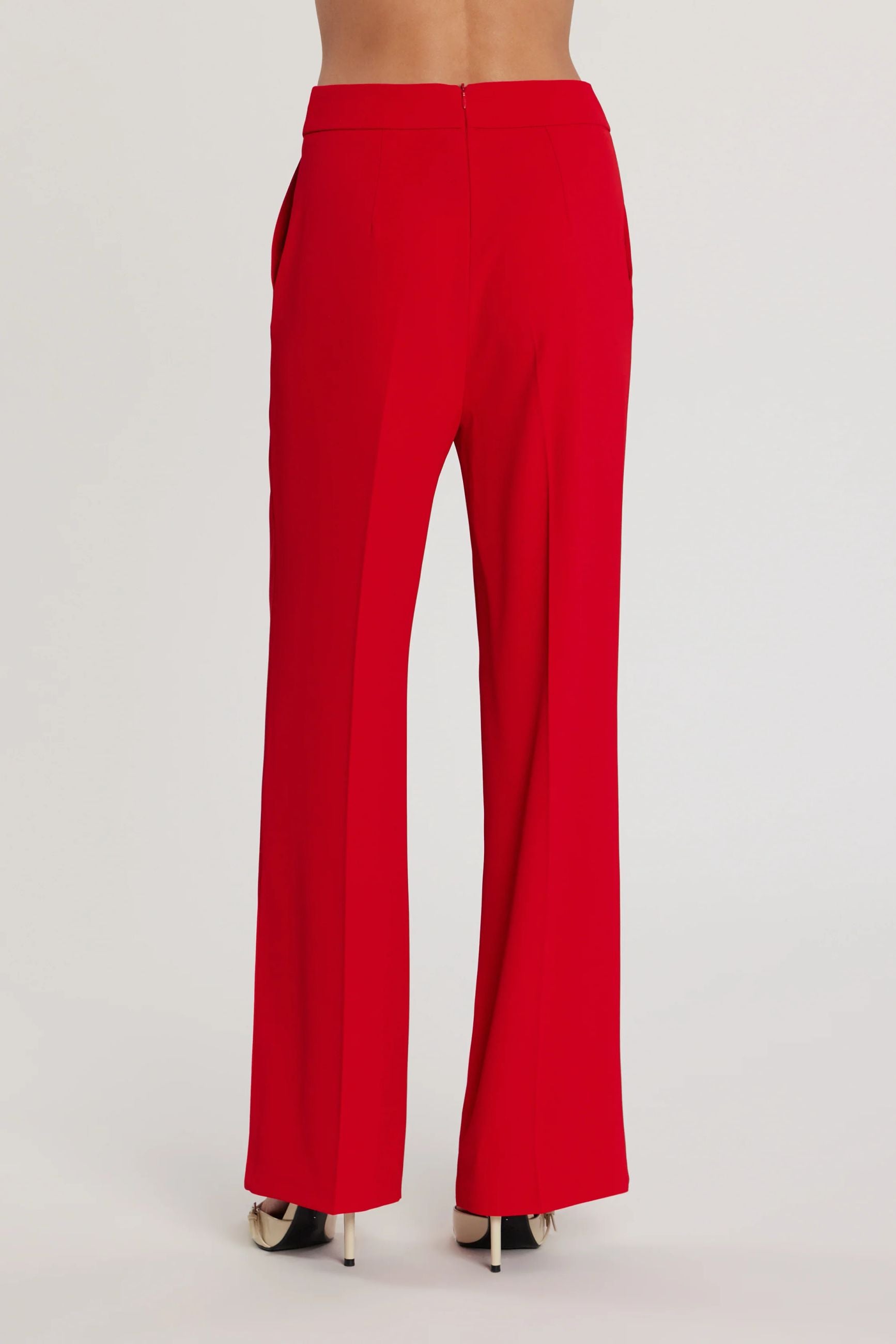 Relish Pantalone LALIM vita alta palazzo con tasche francesi RDP2607006025 Rosso
