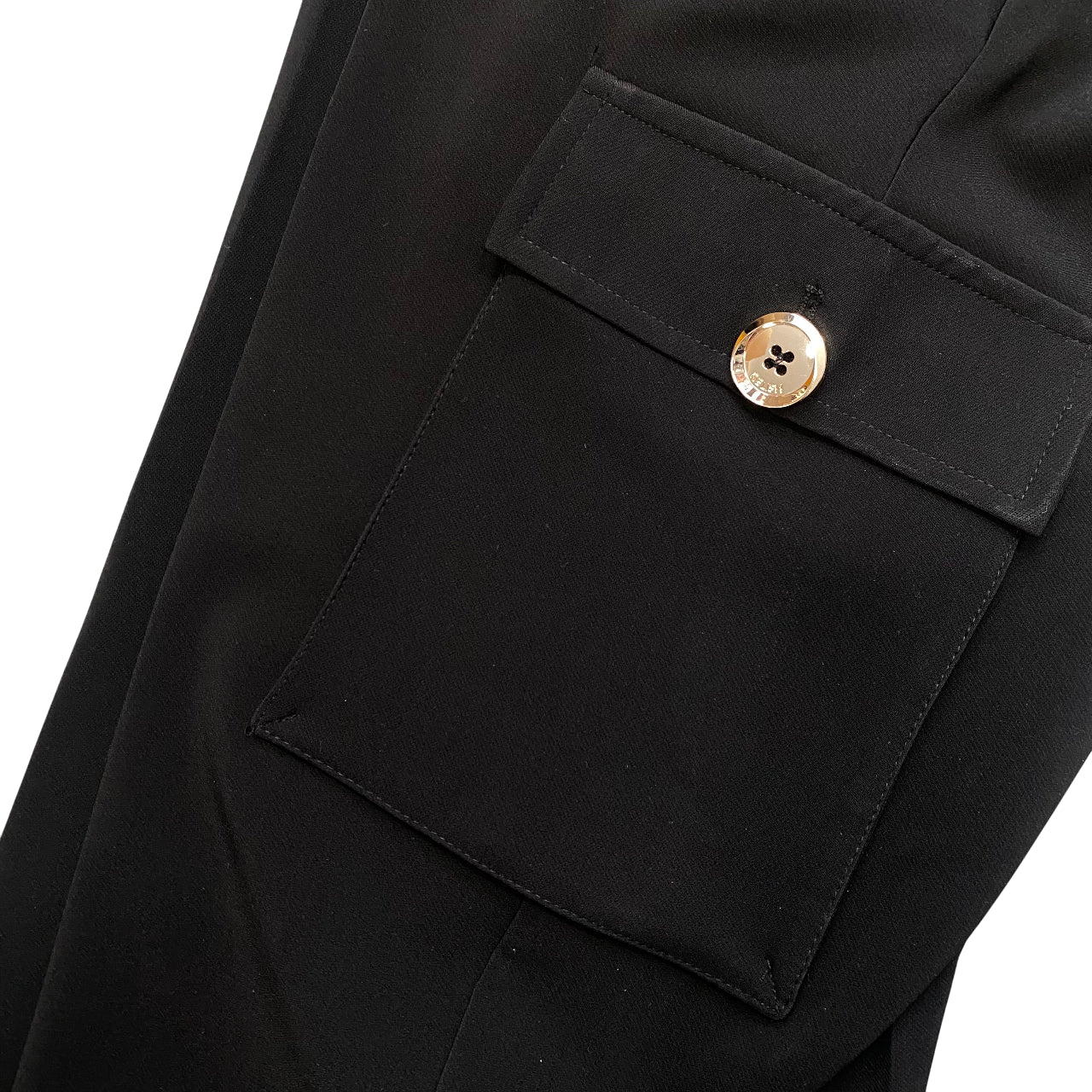 Relish – Pantalone TECLANA Vita Alta con Elastico, Tasconi, Tasche Francesi e Pieghe RDA2507006030 Nero | Comfort Moderno, Versatilità e Stile Made in Italy - dettaglio