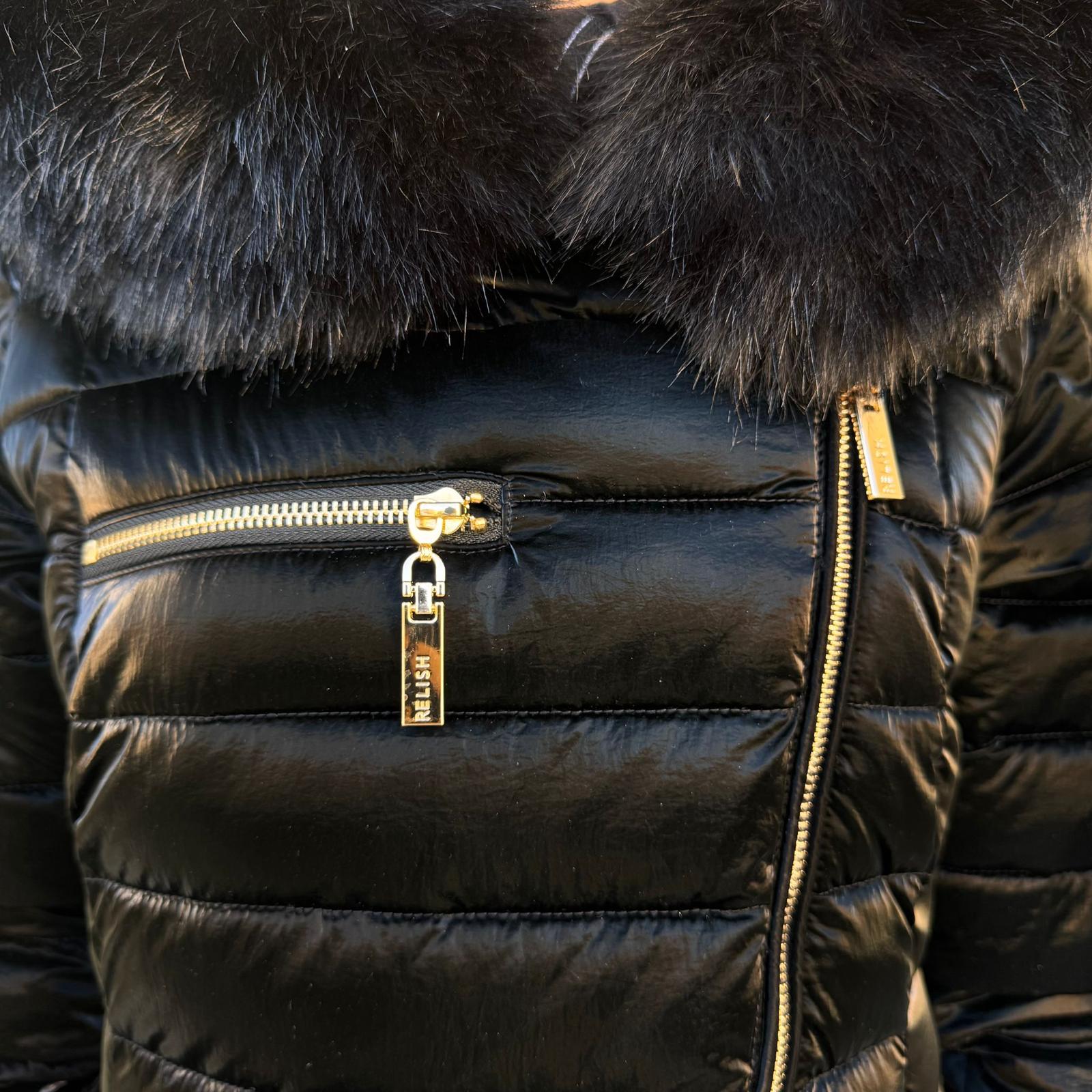 Relish – Piumino Donna DIESSAM Lungo RDA2505010024 Nero | Urban-Chic, Calore e Stile Versatile per l’Inverno - zip