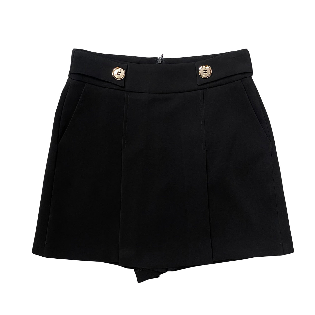 Relish – Shorts EZRA Vita Alta con Pannello Effetto Gonna RDA2507006031 Nero | Femminilità Sofisticata, Stile Chic e Design Made in Italy