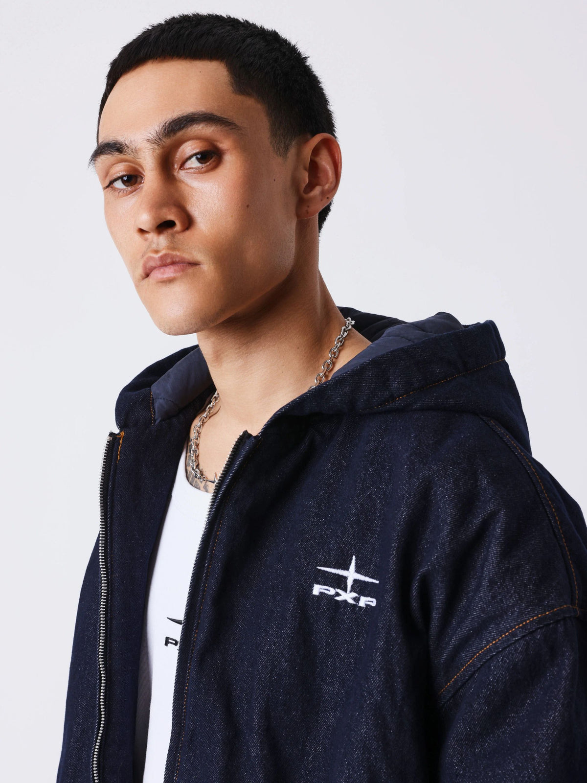 Project X Paris Giacca con cappuccio in denim snow 2693127 blu