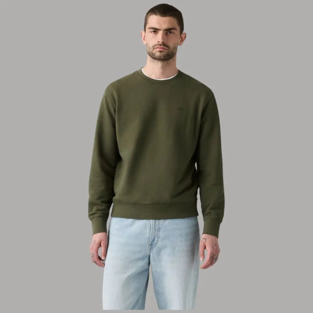 Levi’s – Felpa Uomo New Original Housemark 359090083 verde| Cotone Better Cotton, Logo Iconico, Comfort Casual Everyday