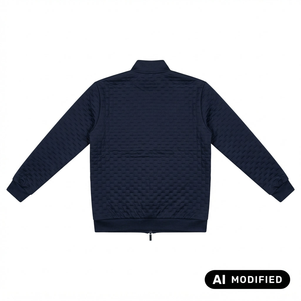 EA7 ARMANI Felpa Premium Label full zip in jersey con dettagli in maglia 7M002246 AF26241 UB102 blu