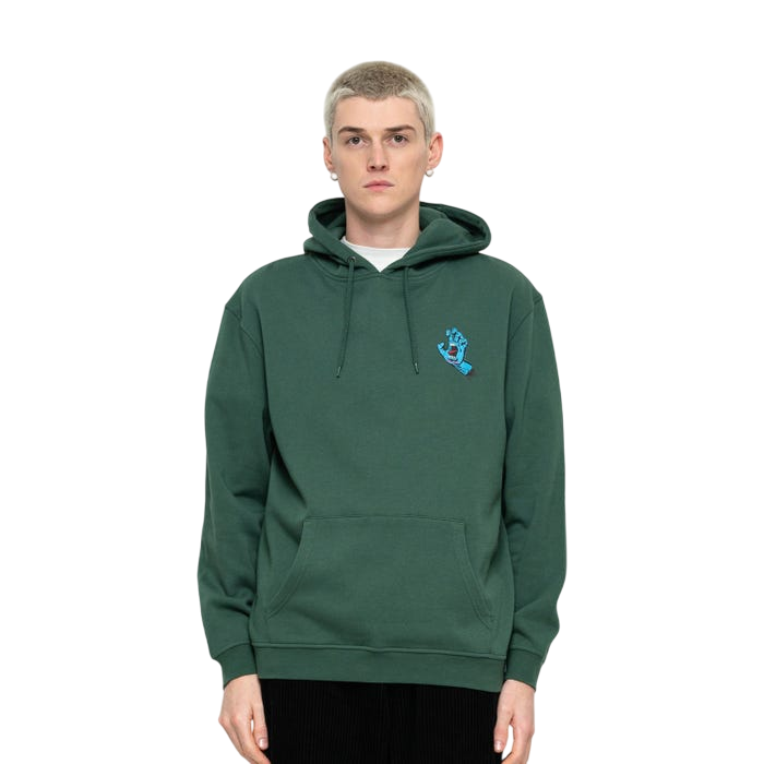 Santa Cruz Felpa con cappuccio e tasca a marsupio Screaming Hand Chest verde