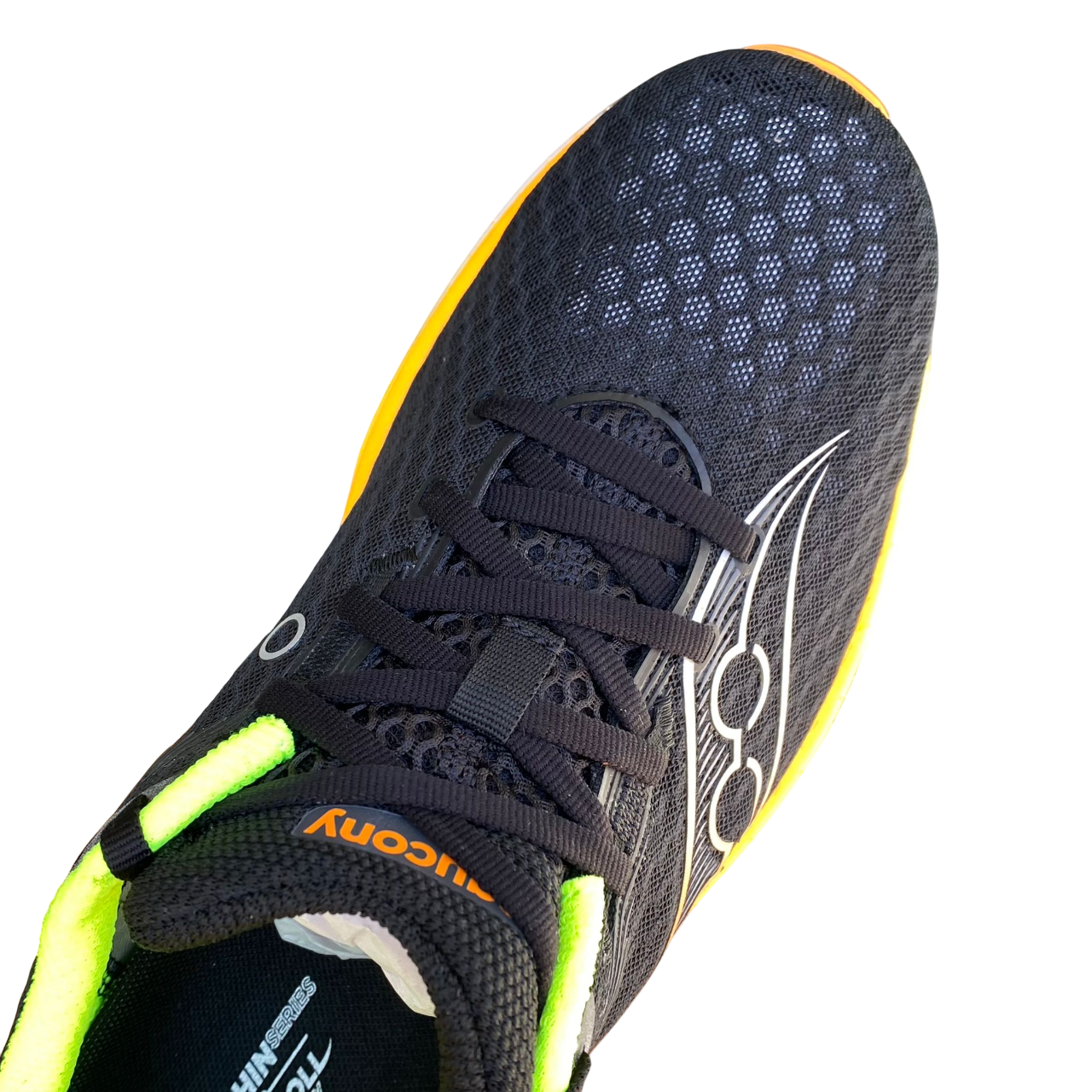 Saucony Endorphin Speed 5 tomaia mesh traspirante nero arancio