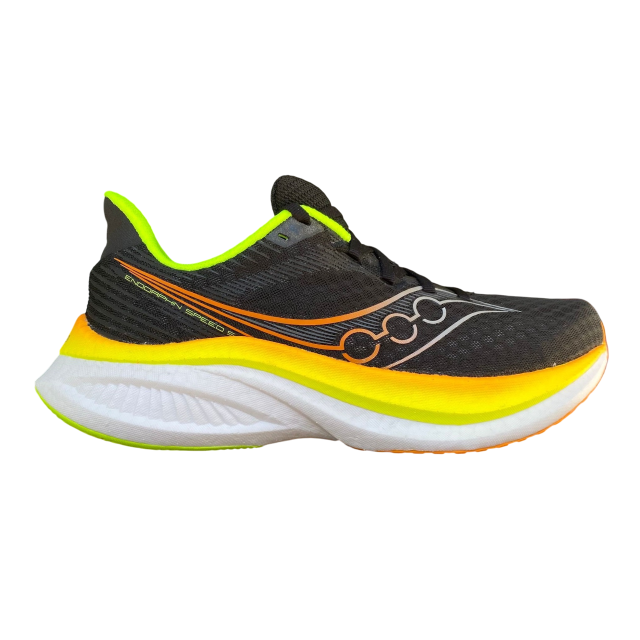 Saucony Endorphin Speed 5 S21007-31 scarpe running uomo nero arancio vista laterale