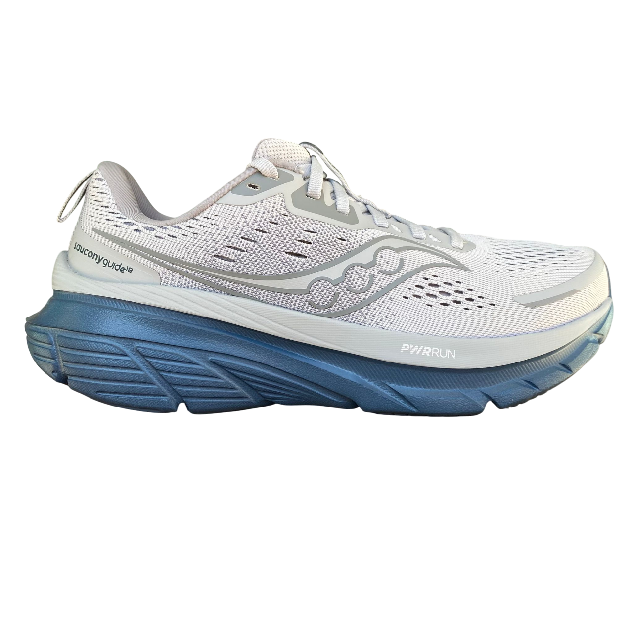 Saucony Guide 18 S20998-210 scarpe running uomo grigio fossile vista laterale